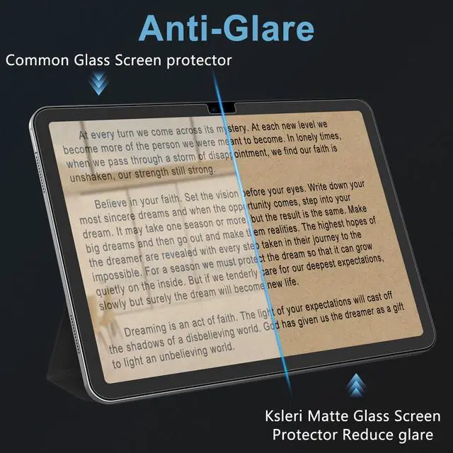 Alt view image 3 of 6 - 2 Pack Matte Glass Screen Protector for iPad A16 11 Inch (2025 11th Generation) / iPad 10th Generation 10.9 2022 (Not Privacy) Anti Glare Anti Fingerprint Tempered Glass with Alignment Frame