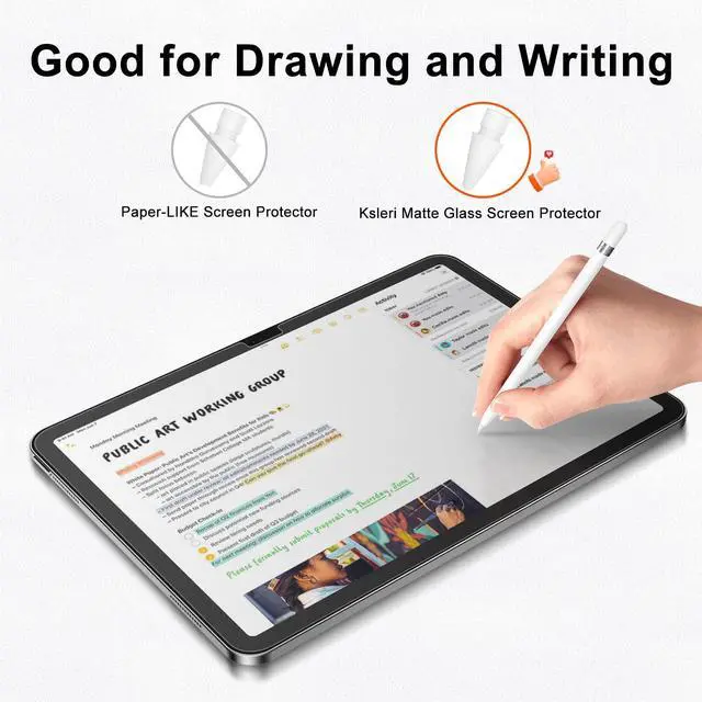 Alt view image 6 of 6 - 2 Pack Matte Glass Screen Protector for iPad A16 11 Inch (2025 11th Generation) / iPad 10th Generation 10.9 2022 (Not Privacy) Anti Glare Anti Fingerprint Tempered Glass with Alignment Frame