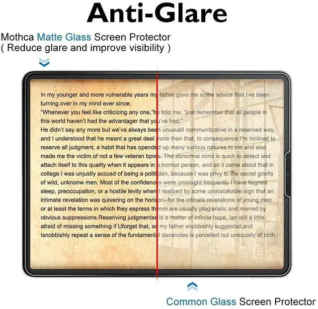 Alt view image 2 of 6 - Matte Glass Screen Protector for iPad Pro 12.9-inch 6th/5th/4th/3rd Generation(2022/2021/2020/2018 Models) Anti-Glare & Anti-Fingerprint No Dazzling 9H Tempered Glass, Smooth as Silk
