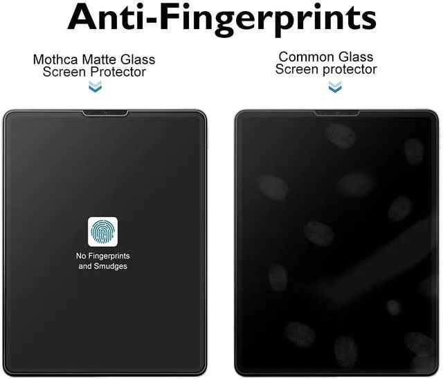 Alt view image 3 of 6 - Matte Glass Screen Protector for iPad Pro 12.9-inch 6th/5th/4th/3rd Generation(2022/2021/2020/2018 Models) Anti-Glare & Anti-Fingerprint No Dazzling 9H Tempered Glass, Smooth as Silk