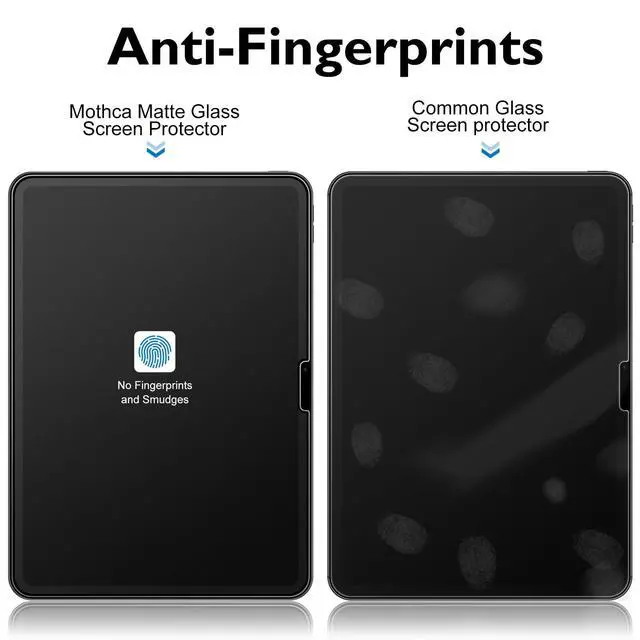 Alt view image 4 of 6 - Matte Glass Screen Protector for iPad Air 11-inch M4 (2026) / M3 (2025) / M2 (2024) with Easy Installation Frame, Anti-Glare & Anti-Fingerprint Tempered Glass, Case Friendly, Smooth as Silk