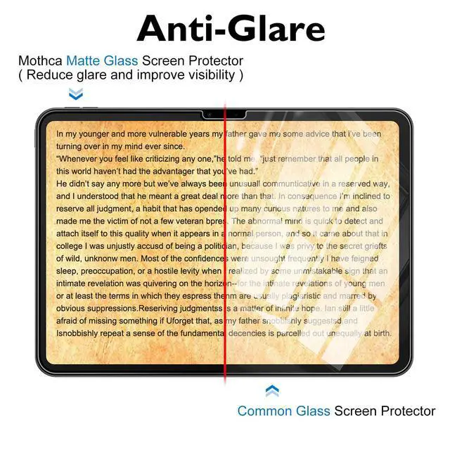 Alt view image 3 of 6 - Matte Glass Screen Protector for iPad Air 11-inch M4 (2026) / M3 (2025) / M2 (2024) with Easy Installation Frame, Anti-Glare & Anti-Fingerprint Tempered Glass, Case Friendly, Smooth as Silk