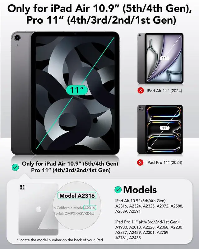Alt view image 2 of 7 - 2 Pack Screen Protector for iPad Air 5th/4th Gen & Pro 11 Inch