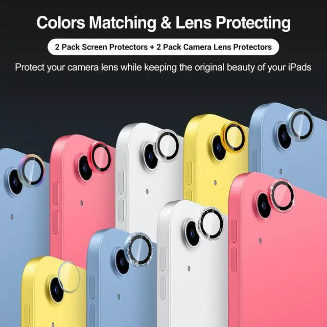 Alt view image 2 of 7 - 2 Screen Protector for iPad A16 10th with 2 Camera Lens Protector