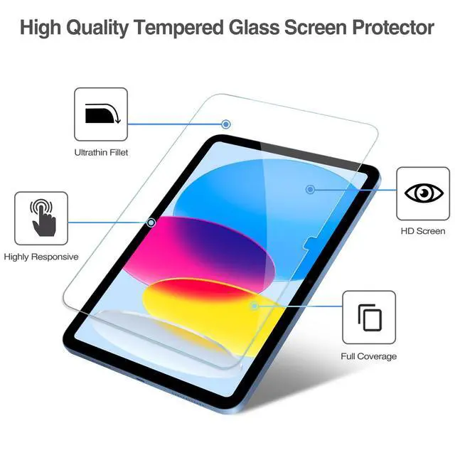 Alt view image 7 of 7 - 2 Screen Protector for iPad A16 10th with 2 Camera Lens Protector