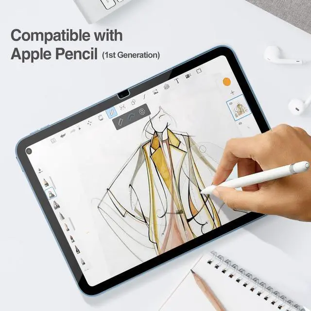Alt view image 6 of 7 - 2 Screen Protector for iPad A16 10th with 2 Camera Lens Protector