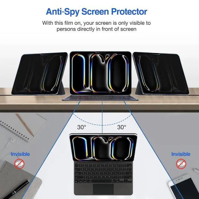 Alt view image 3 of 7 - 1 Pack Privacy Screen Protector for 13" iPad Pro/Air