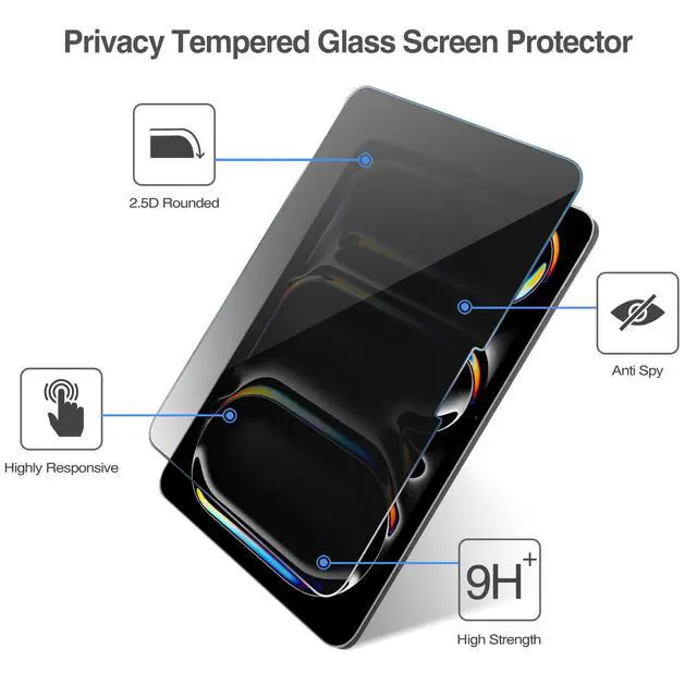 Alt view image 4 of 7 - 1 Pack Privacy Screen Protector for 13" iPad Pro/Air