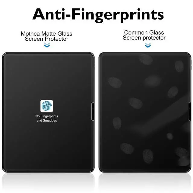 Alt view image 4 of 6 - Matte Glass Screen Protector for iPad Pro 11-inch M5 2025 / M4 2024 + Camera Lens Protector with Installation Frame, Anti-Glare & Anti-Fingerprint Tempered Glass, Smooth as Silk, Case Friendly