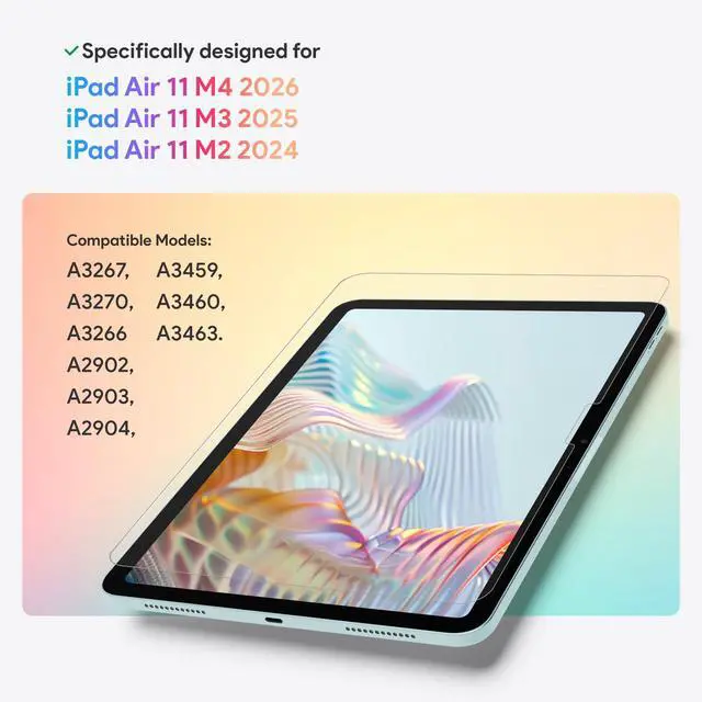 Alt view image 2 of 6 - 2 Pack Paperfeel Glass Screen Protector for iPad Air 11 Inch M4/M3/M2