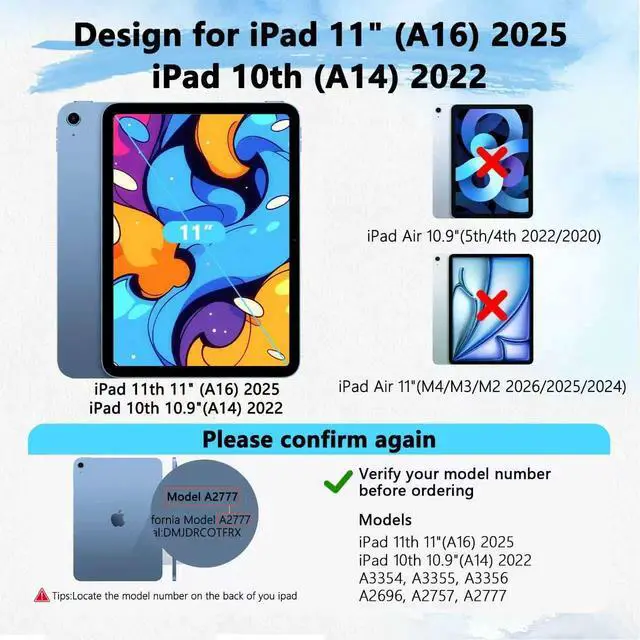 Alt view image 2 of 7 - 3 Pack Paper Screen Protector for iPad A16 11" 11th/10th + 2 Pencil Tip