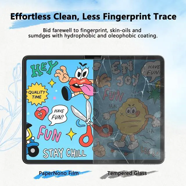 Alt view image 7 of 7 - 3 Pack Paper Screen Protector for iPad A16 11" 11th/10th + 2 Pencil Tip