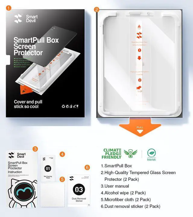 Alt view image 7 of 7 - 2 Pack Screen Protector for iPad A16 11th/10th Generation
