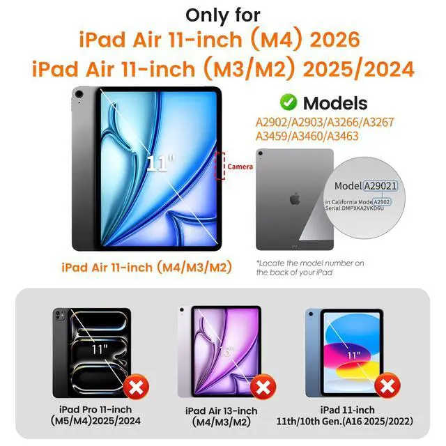 Alt view image 2 of 7 - 2-Pack Screen Protector for iPad Air 11-inch M4/M3/M2 2026-2024