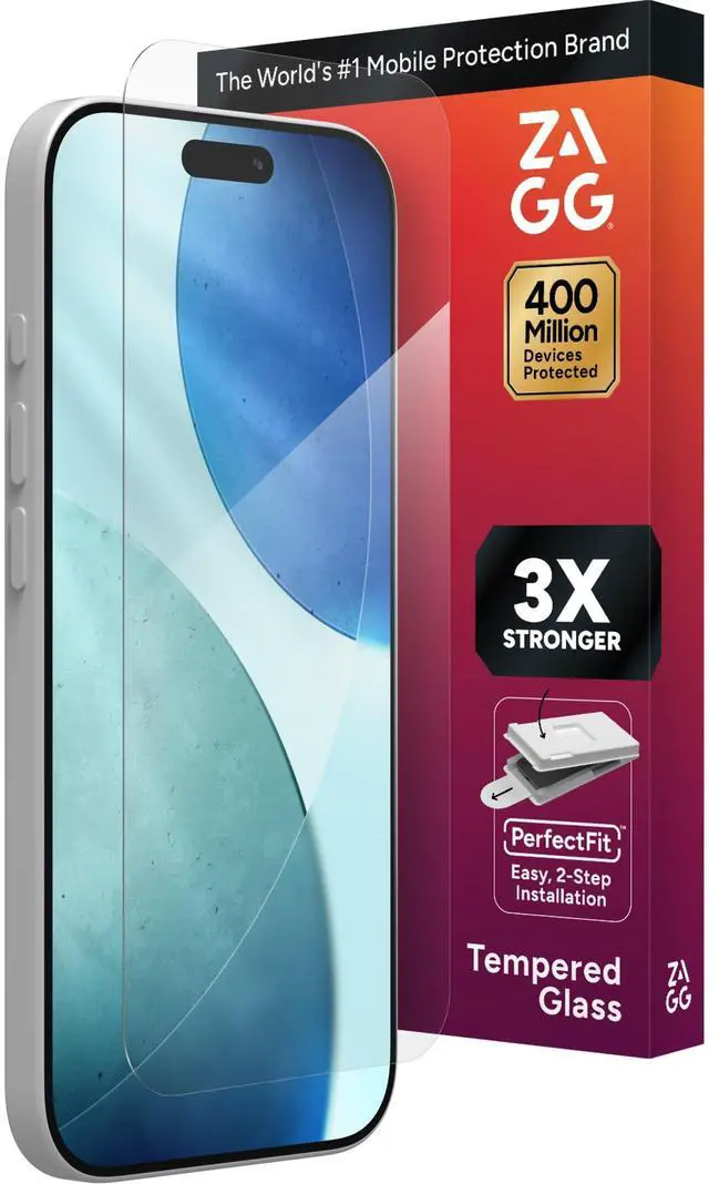 Main image of Glass+ Screen Protector for iPhone 17-3X Stronger, Impact & Shatter Protection, Scratch & Smudge-Resistant iPhone Tempered Glass, InvisibleShield, Easy PerfectFit Install