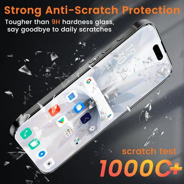 Alt view image 4 of 7 - 4 Pack Privacy Screen Protector for iPhone 17 6.3-Inch with 4 Pack Camera Lens Protector, Anti Spy Tempered Glass Film 9H Hardness Bubble Free Case Friendly
