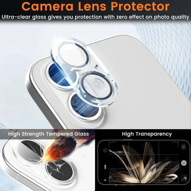 Alt view image 5 of 7 - 4 Pack Privacy Screen Protector for iPhone 17 6.3-Inch with 4 Pack Camera Lens Protector, Anti Spy Tempered Glass Film 9H Hardness Bubble Free Case Friendly