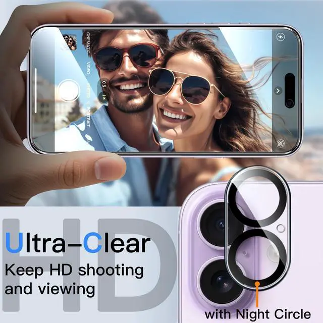 Alt view image 6 of 7 - Privacy Screen Protector for iPhone 17, 2+2 Pack