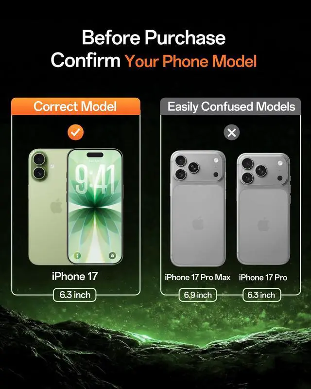 Alt view image 7 of 7 - Privacy Screen Protector for iPhone 17-3 Pack