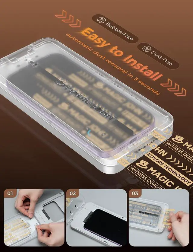 Alt view image 3 of 7 - 3rd Gen for iPhone 17 Screen Protector, Easy Installation 2 pack