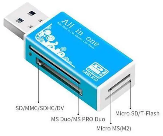 Alt view image 8 of 8 - Smart Card Reader Multi Memory Card Reader for Memory Stick Pro Duo Micro SD TF M2 MMC SDHC MS