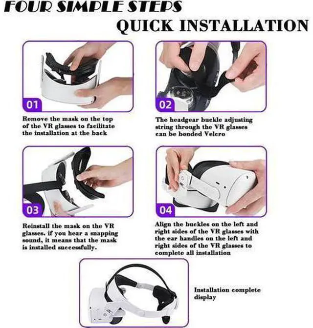 Alt view image 10 of 14 - Oculus Quest 2 Head Strap, Adjustable Elite Strap for Oculus Quest 2, Replacement Oculus Quest 2 Head Strap for Enhanced Support and Reduce Head Pressure Comfortable Touch in VR