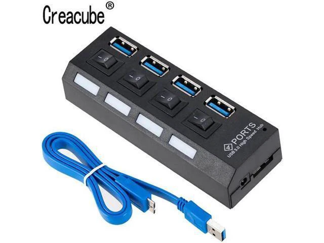 Alt view image 6 of 10 - USB Hub 3.0 4 Port USB 3.0 Hub Splitter Multi Hub High Supper Speed 5Gbps USB 3.0 Hub for PC
