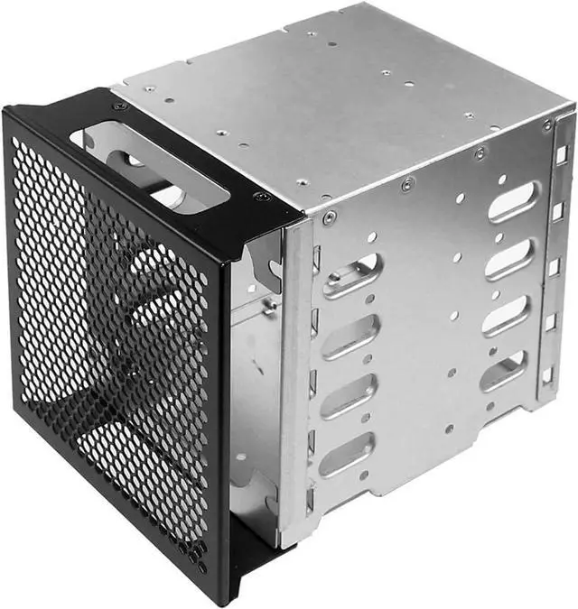 Alt view image 10 of 13 - 5X 3.5 HDD Hard Drive Cage Rack with Fan Space SAS SATA Hard Drive Disk Tray Caddy with 12cm Fan 15Pin/4Pin SATA Cable for Computer (with 4Pin SATA Cable)