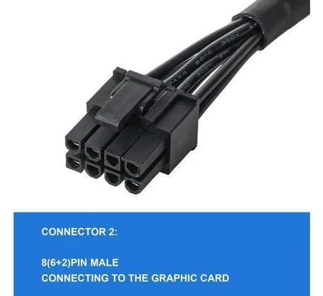 Alt view image 10 of 14 - Vszerda 2 Pack of PCIE Cable for Seasonic, PSU 8 pin Male to Dual PCIe 8pin (6+2) Male Power Supply for Seasonic Modular Power Supply (65cm)