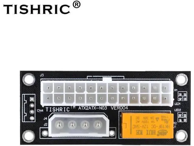 Alt view image 6 of 10 - Black Dual PSU Power Supply Sync Adapter Add2psu ATX 24Pin To 4pin Molex Synchronous Connector Riser Cable Miner Mining