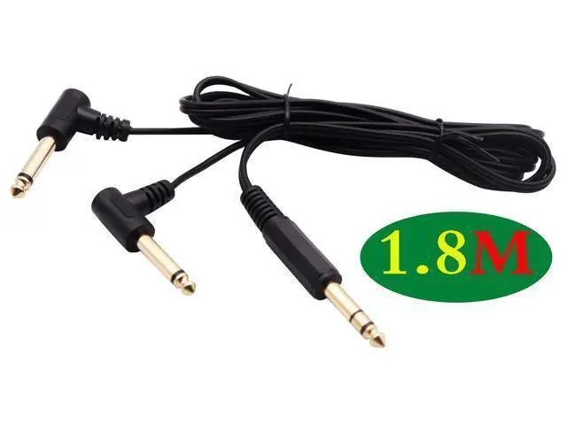 Alt view image 9 of 14 - Vszerda 6.35mm to 2 * 6.35 Audio Y Splitter Cable,Gold Plated 90 Degree 1/4 Inch 6.35mm Male TRS Stereo to 2(Dual) 6.35mm 1/4 Inch Male TS Mono Right Angle Y Splitter Audio Cable(1.8M/5.9 feet)