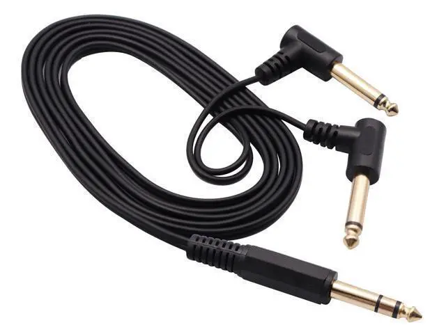Alt view image 12 of 14 - Vszerda 6.35mm to 2 * 6.35 Audio Y Splitter Cable,Gold Plated 90 Degree 1/4 Inch 6.35mm Male TRS Stereo to 2(Dual) 6.35mm 1/4 Inch Male TS Mono Right Angle Y Splitter Audio Cable(1.8M/5.9 feet)