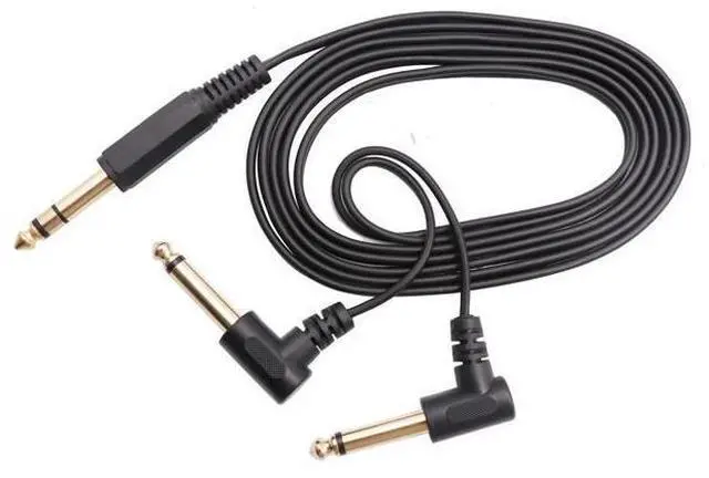 Alt view image 14 of 14 - Vszerda 6.35mm to 2 * 6.35 Audio Y Splitter Cable,Gold Plated 90 Degree 1/4 Inch 6.35mm Male TRS Stereo to 2(Dual) 6.35mm 1/4 Inch Male TS Mono Right Angle Y Splitter Audio Cable(1.8M/5.9 feet)