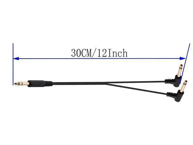 Alt view image 9 of 14 - Vszerda 6.35mm to 2 * 6.35 Audio Y Splitter Cable,Gold Plated 90 Degree 1/4 Inch 6.35mm Male TRS Stereo to 2(Dual) 6.35mm 1/4 Inch Male TS Mono Right Angle Y Splitter Audio Cable(30CM/12Inch)