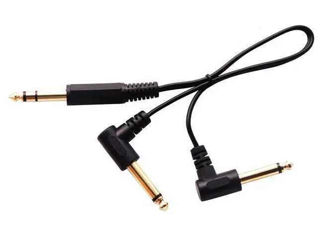Alt view image 12 of 14 - Vszerda 6.35mm to 2 * 6.35 Audio Y Splitter Cable,Gold Plated 90 Degree 1/4 Inch 6.35mm Male TRS Stereo to 2(Dual) 6.35mm 1/4 Inch Male TS Mono Right Angle Y Splitter Audio Cable(30CM/12Inch)