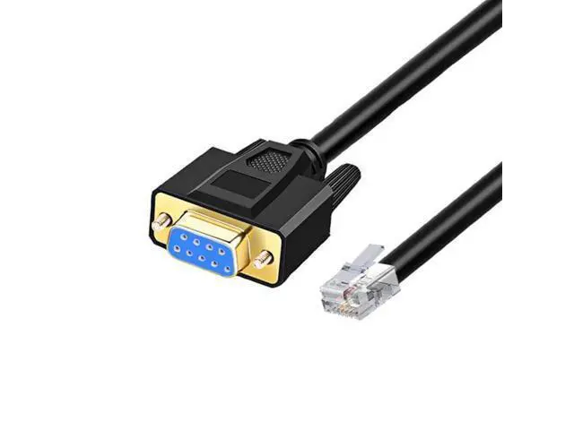 Alt view image 2 of 2 - Vszerda RJ45 to RS232 DB9 9Pin Serial Port Female to RJ45 Male Cat5 Ethernet LAN Console Cable 1Meter