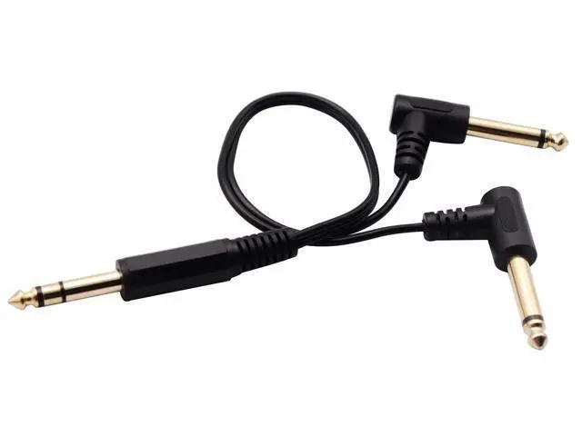 Alt view image 14 of 14 - Vszerda 6.35mm to 2 * 6.35 Audio Y Splitter Cable,Gold Plated 90 Degree 1/4 Inch 6.35mm Male TRS Stereo to 2(Dual) 6.35mm 1/4 Inch Male TS Mono Right Angle Y Splitter Audio Cable(30CM/12Inch)
