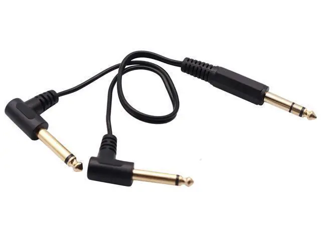 Alt view image 13 of 14 - Vszerda 6.35mm to 2 * 6.35 Audio Y Splitter Cable,Gold Plated 90 Degree 1/4 Inch 6.35mm Male TRS Stereo to 2(Dual) 6.35mm 1/4 Inch Male TS Mono Right Angle Y Splitter Audio Cable(30CM/12Inch)