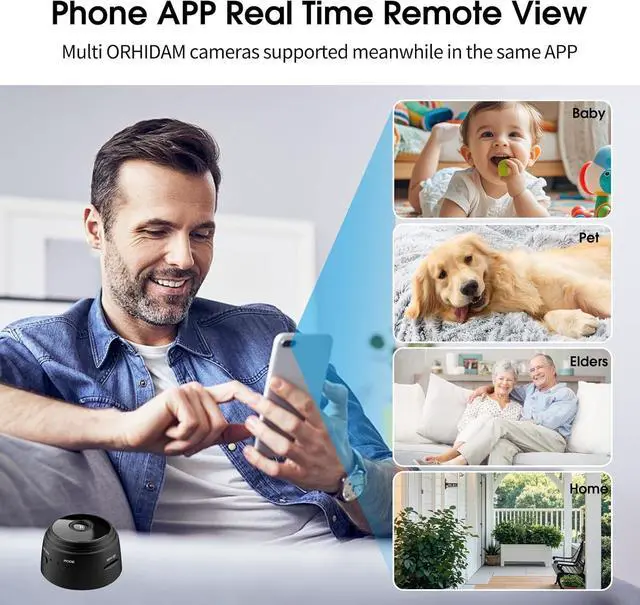 Alt view image 11 of 14 - Mini Hidden spy Camera, 1080P Wireless high-Definition Indoor Baby and pet Nanny Monitoring Camera, Miniature Cameras for Motion Detection