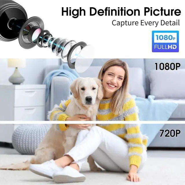 Alt view image 13 of 14 - Mini Hidden spy Camera, 1080P Wireless high-Definition Indoor Baby and pet Nanny Monitoring Camera, Miniature Cameras for Motion Detection