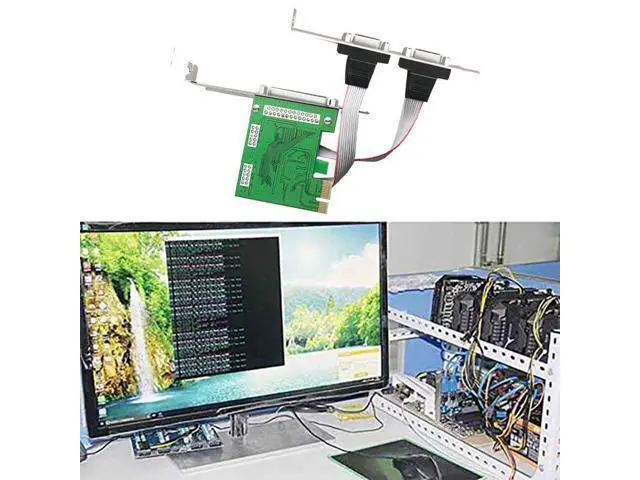 Alt view image 6 of 6 - PCIe Serial and Parallel Port Card Desktop PCI-E 1 and 2 Serial Port Card Built-in 2S1P COM Serial Parallel Port Card