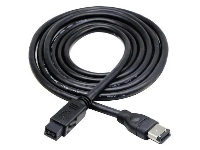 Alt view image 12 of 12 - Vszerda Firewire Premium Cable 800 IEEE 1394B 9 Pin to 9 Pin Male to Male 6 Ft Black (9 Pin to 6 Pin)