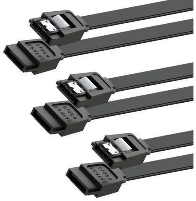 Alt view image 8 of 14 - Vszerda SATA Cable III for SSD HDD Data,3 PCS 6Gbps Straight Angle 15 Inch Sata Data Cable Compatible for SATA Hard Drive CD Driver, CD Writer,Black
