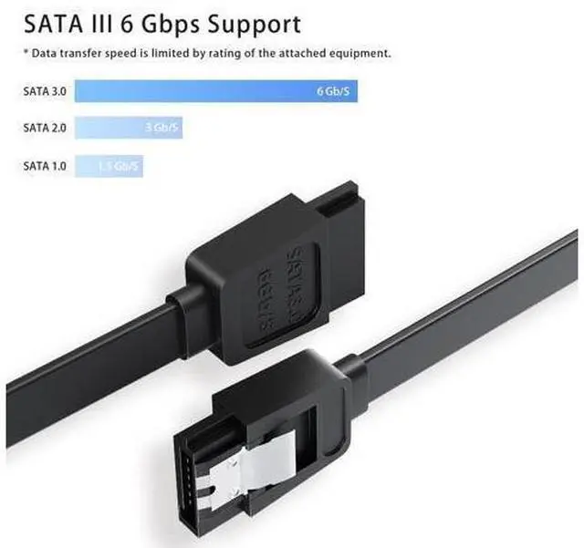 Alt view image 9 of 14 - Vszerda SATA Cable III for SSD HDD Data,3 PCS 6Gbps Straight Angle 15 Inch Sata Data Cable Compatible for SATA Hard Drive CD Driver, CD Writer,Black