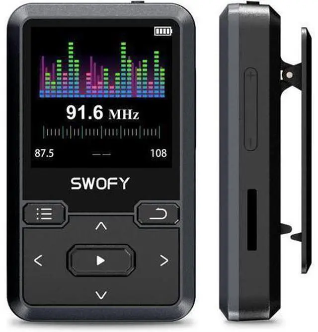 Alt view image 8 of 14 - 32GB Clip Mp3 Player with Bluetooth 5.0, Mini Portable Wearable Mp3 Player with FM Radio Recording, Music mp3 Player for Kids with Pedometer Mp3 and Mp4 Player, Max 128GB TF Card (Black).