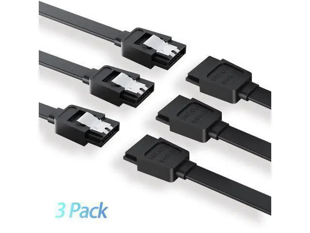 Alt view image 13 of 14 - Vszerda SATA Cable III for SSD HDD Data,3 PCS 6Gbps Straight Angle 15 Inch Sata Data Cable Compatible for SATA Hard Drive CD Driver, CD Writer,Black