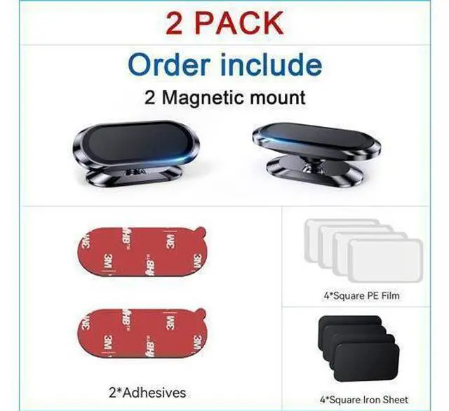 Alt view image 14 of 14 - 2-Pack Magnetic Phone Holder for Car DashStrong Magnet Magnetic Car Phone Holder Mount 4 Plate Phone Holders for Your Car Phone Mount for Car Dashboard Cell Phone Car Mount for iPhone Samsung