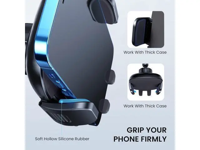 Alt view image 10 of 14 - Cell Phone Holder Long Arm Dashboard Windshield Car Phone Holder Anti-Shake Stabilizer Phone Car Holder Compatible with Phone Smartphone Grey