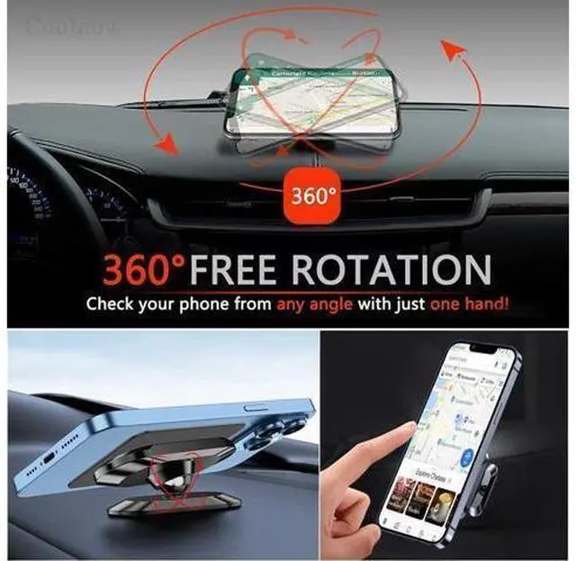 Alt view image 13 of 14 - 2-Pack Magnetic Phone Holder for Car DashStrong Magnet Magnetic Car Phone Holder Mount 4 Plate Phone Holders for Your Car Phone Mount for Car Dashboard Cell Phone Car Mount for iPhone Samsung