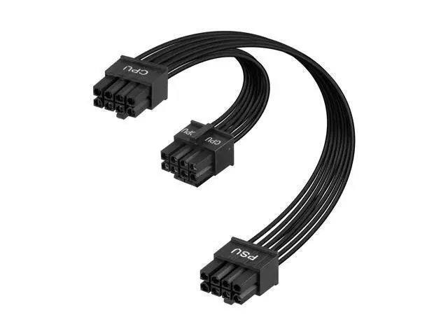 Alt view image 8 of 14 - Vszerda CPU Cable for Cor/sair PSUs,60CM CPU 8Pin to 8Pin PSUs to 20CM 8 Pin (4+4) CPU Power Cable,Male to Male CPU Power Cable for Modular Power Supply(Black,18AWG)